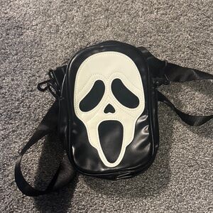 Black and White Skull Face Crossbody Bag